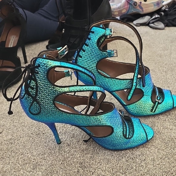 Tabitha Iridescent Blue Heels